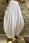 Tasha Cushion Cotton Sia Barrel Pant White